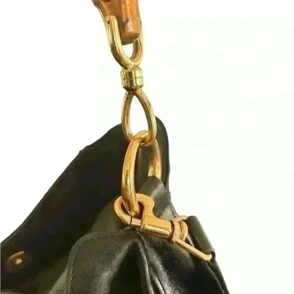 Vintage Gucci Black Leather 2 Way Sarah Flip Top Hobo,original strap-no peeling - Picture 4 of 17